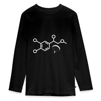 Adrenalin Paragleiten - Teenager Premium Bio Langarmshirt - Schwarz - Vorne - AI Model Kid Female (0cm)