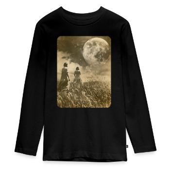 Suivez la Lune - T-shirt manches longues Premium Ado - noir - Devant - AI Model Kid Female (0cm)