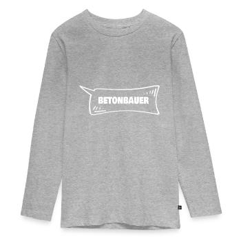Ouvrier du béton - T-shirt manches longues Premium Ado - gris chiné - Devant