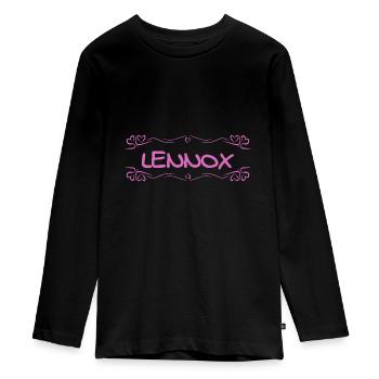 Name Lennox - Teenager Premium Bio Langarmshirt - Schwarz - Vorne - AI Model Kid Female (0cm)