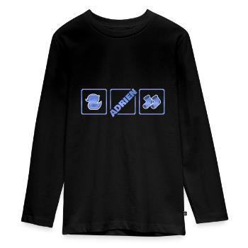 Adrien als Geburt - Teenager Premium Bio Langarmshirt - Schwarz - Vorne - AI Model Kid Female (0cm)