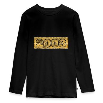 2008 - Teenager Premium Bio Langarmshirt - Schwarz - Vorne - AI Model Kid Female (0cm)