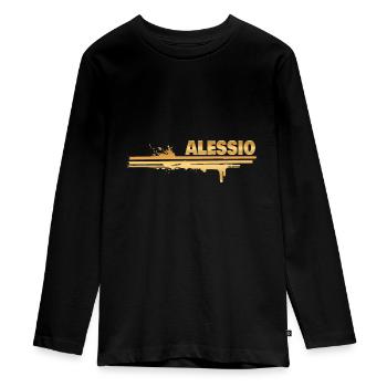 Cadeau pour Alessio - T-shirt manches longues Premium Ado - noir - Devant - AI Model Kid Female (0cm)