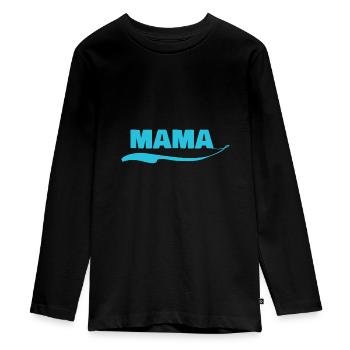 mama - Teenager Premium Bio Langarmshirt - Schwarz - Vorne - AI Model Kid Female (0cm)