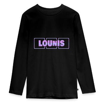 Kind Lounis - Teenager Premium Bio Langarmshirt - Schwarz - Vorne - AI Model Kid Female (0cm)