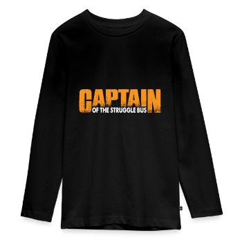 Captain Of The Struggle Bus 11 - Teenager Premium Organic Long Sleeve Shirt - black - Front - AI Model Kid Female (0cm)