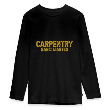 Carpentry Rank Master 3 - Teenager Premium Bio Langarmshirt - Schwarz - Vorne - AI Model Kid Female (0cm)