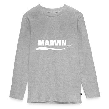 Marvin comme prénom - T-shirt manches longues Premium Ado - gris chiné - Devant