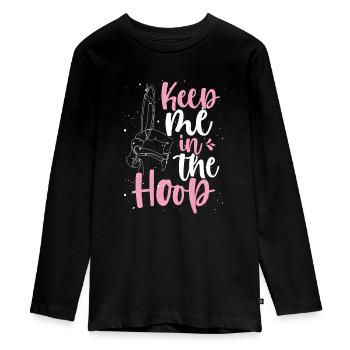 Aerial Hoop Dance Aerial Hoop for Kids Aerialist - Teenager Premium Organic Long Sleeve Shirt - black - Front - AI Model Kid Female (0cm)