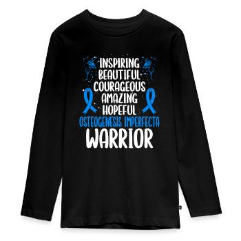 Osteogenesis Imperfecta Awareness Movement Warrior - Teenager Premium Bio Langarmshirt - Schwarz - Vorne - AI Model Kid Female (0cm)