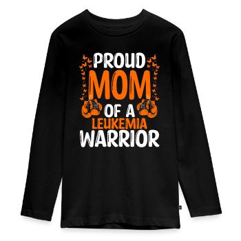 Leukemia Movement Ribbon Mom of a Warrior - Teenager Premium Bio Langarmshirt - Schwarz - Vorne - AI Model Kid Female (0cm)