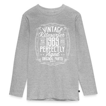1989 Birthday Kitesurfer Kiteboarding Born in 1989 - Teenager Premium Organic Long Sleeve Shirt - heather grey - Front
