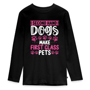 Dog Rescuer Funny Shelter Dogs Second Hand Dogs - Teenager Premium Bio Langarmshirt - Schwarz - Vorne - AI Model Kid Female (0cm)