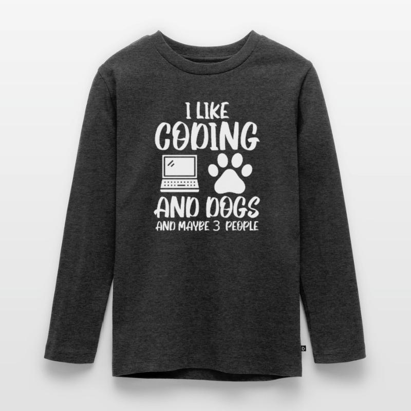 Coding and Dog Programmer Coder Developer Teenager Premium Organic Long Sleeve Shirt