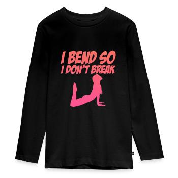 Je me plie pour ne pas casser 2 - T-shirt manches longues Premium Ado - noir - Devant - AI Model Kid Female (0cm)