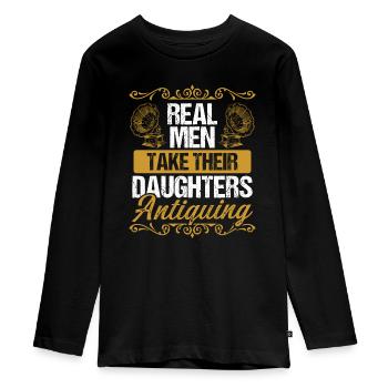 Antique Collecting Treasure Hunter Antique - Teenager Premium Organic Long Sleeve Shirt - black - Front - AI Model Kid Female (0cm)