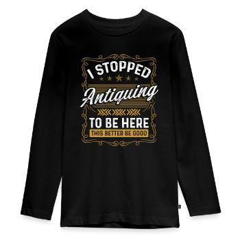 Antiquing Wax Treasure Hunting Antique - Teenager Premium Organic Long Sleeve Shirt - black - Front - AI Model Kid Female (0cm)