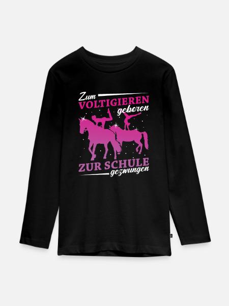 Voltigieren - Teenager Premium Bio Langarmshirt - Schwarz