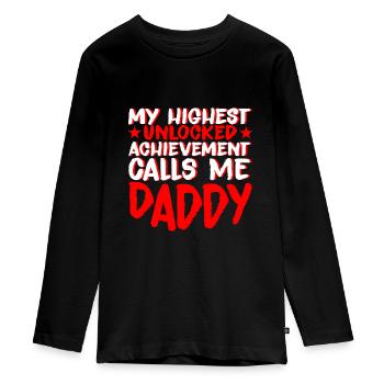 Ma plus haute réussite débloquée m’appelle papa 4 - T-shirt manches longues Premium Ado - noir - Devant - AI Model Kid Female (0cm)