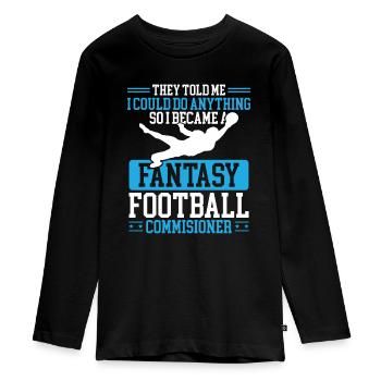 Fantasy Football Commissioner Championship Team - Teenager Premium Organic Long Sleeve Shirt - black - Front - AI Model Kid Female (0cm)