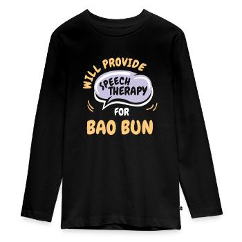 Provide Speech Therapy for Bao Bun Funny Speech - Teenager Premium Organic Long Sleeve Shirt - black - Front - AI Model Kid Female (0cm)
