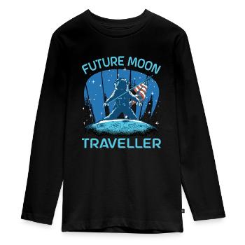 Futur voyageur lunaire - T-shirt manches longues Premium Ado - noir - Devant - AI Model Kid Female (0cm)