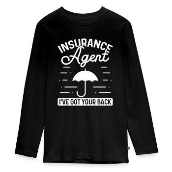 House Insurance Agent Got your Back Life Agent - Teenager Premium Organic Long Sleeve Shirt - black - Front - AI Model Kid Female (0cm)