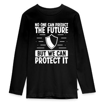 Insurance Agent Protect the Future Insurance - Teenager Premium Organic Long Sleeve Shirt - black - Front - AI Model Kid Female (0cm)