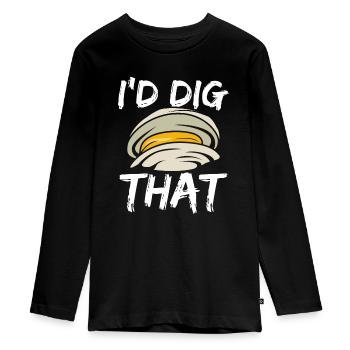 Clamming Rake Idig that Clam Clam DiggerClamming R - Teenager Premium Organic Long Sleeve Shirt - black - Front - AI Model Kid Female (0cm)
