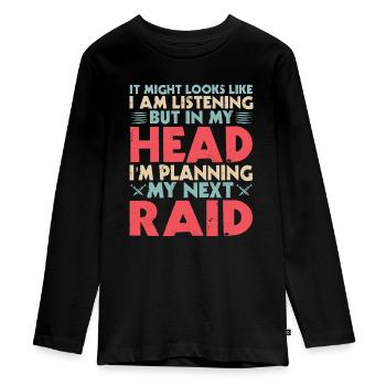 It may look like I'm - Teenager Premium Organic Long Sleeve Shirt - black - Front - AI Model Kid Female (0cm)