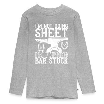 Blacksmith Forging Anvil - Teenager Premium Organic Long Sleeve Shirt - heather grey - Front