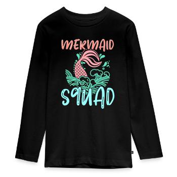Mermaid Squad Mythical Creature Fin Mermaid - T-shirt manches longues Premium Ado - noir - Devant - AI Model Kid Female (0cm)