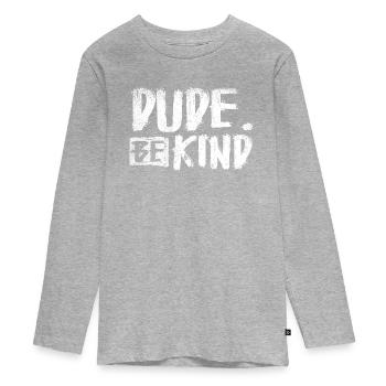 Dude Be Child - T-shirt manches longues Premium Ado - gris chiné - Devant