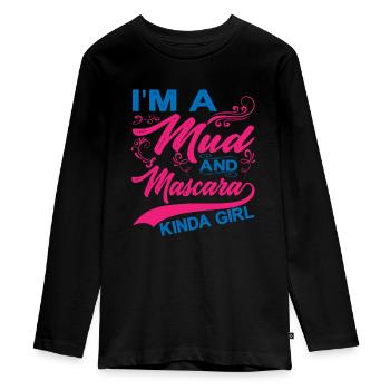 Je suis une fille de boue et de mascara 6 - T-shirt manches longues Premium Ado - noir - Devant - AI Model Kid Female (0cm)