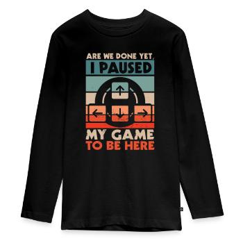Conception de jeu Je possède mon jeu ici - T-shirt manches longues Premium Ado - noir - Devant - AI Model Kid Female (0cm)