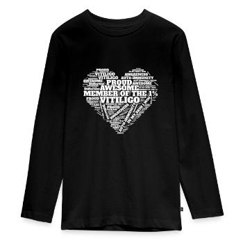 Vitiligo World Vitiligo Day - Teenager Premium Bio Langarmshirt - Schwarz - Vorne - AI Model Kid Female (0cm)