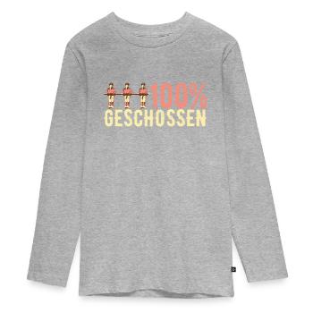 Tischfussball Tischkicker - Teenager Premium Bio Langarmshirt - Grau meliert - Vorne