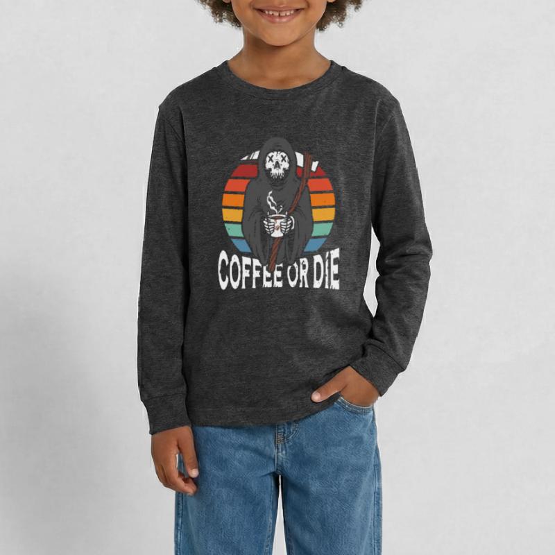 Kaffee Oder Sterben Teenager Premium Bio Langarmshirt