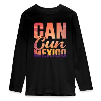 Cancun Mexique Yucatan vacances voyage de vacances - T-shirt manches longues Premium Ado - noir - Devant - AI Model Kid Female (0cm)