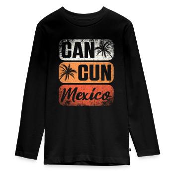Cancun Mexique Yucatan vacances voyage de vacances - T-shirt manches longues Premium Ado - noir - Devant - AI Model Kid Female (0cm)