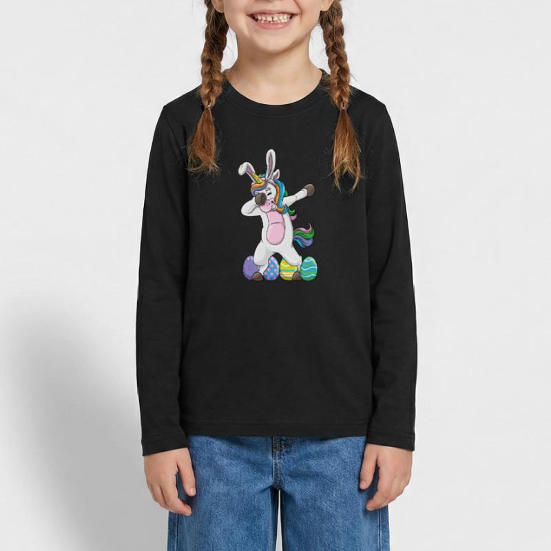 Dabbing Unicorn Easter Rabbit Dab Dance Easter Egg Teenager Premium Organic Long Sleeve Shirt
