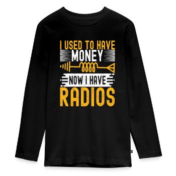 Ham Radio Ham Funker - Teenager Premium Bio Langarmshirt - Schwarz - Vorne - AI Model Kid Female (0cm)