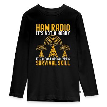 Ham Radio Ham Funker - Teenager Premium Bio Langarmshirt - Schwarz - Vorne - AI Model Kid Female (0cm)