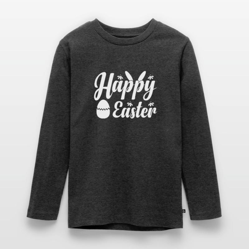 Happy Easter Rabbit Funny Easter Day Teenager Premium Organic Long Sleeve Shirt