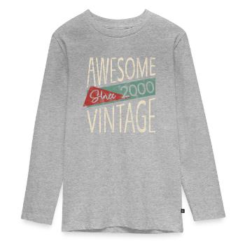 Awesome Since 2000 Retro Vintage Design - Teenager Premium Organic Long Sleeve Shirt - heather grey - Front
