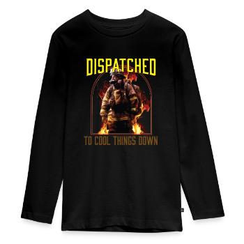 Envoyé pour refroidir les choses drôle de pompier - T-shirt manches longues Premium Ado - noir - Devant - AI Model Kid Female (0cm)