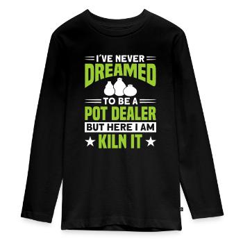 Töpfern Töpfer Töpferei Pottery - Teenager Premium Bio Langarmshirt - Schwarz - Vorne - AI Model Kid Female (0cm)