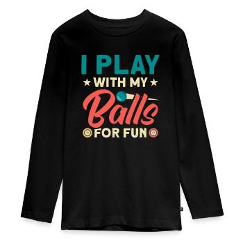 Flipper Retro Pinball Flipperautomat Bumper - Teenager Premium Bio Langarmshirt - Schwarz - Vorne - AI Model Kid Female (0cm)