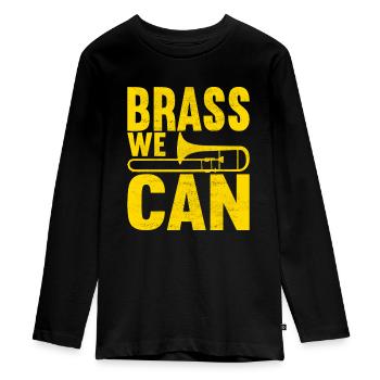 Posaune Trombone - T-shirt manches longues Premium Ado - noir - Devant - AI Model Kid Female (0cm)