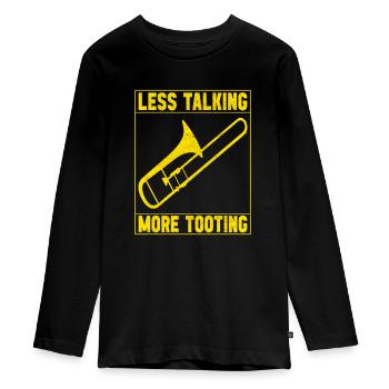 Posaune Trombone - T-shirt manches longues Premium Ado - noir - Devant - AI Model Kid Female (0cm)